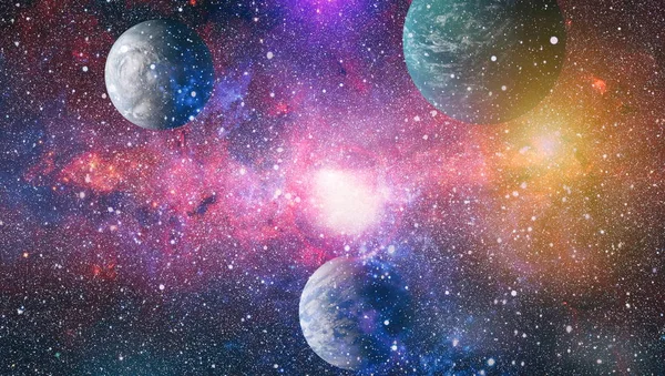 爆炸的超新星 明亮的星状星云遥远的星系抽象图像 美国航天局提供的这一图像的要素 — 图库照片