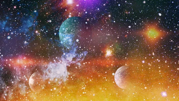 Blauer dunkler Nachthimmel mit vielen Sternen. Milchstraße auf dem Weltraum-Rücken — Stockfoto