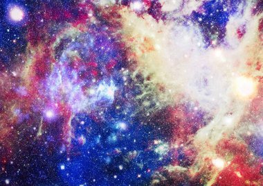 Fütürist soyut alan arkaplanı. Yıldızlı ve nebulalı gece gökyüzü. Bu görüntünün elementleri NASA tarafından desteklenmektedir