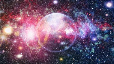 Patlama süpernovası. Parlak Yıldız Nebulası. Uzak galaksi. Soyut görüntü. Bu görüntünün elementleri NASA tarafından desteklenmektedir.