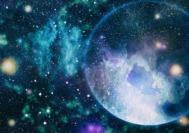 Patlama süpernovası. Parlak Yıldız Nebulası. Uzak galaksi. Soyut görüntü. Bu görüntünün elementleri NASA tarafından desteklenmektedir.