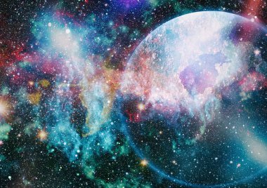 Patlama süpernovası. Parlak Yıldız Nebulası. Uzak galaksi. Soyut görüntü. Bu görüntünün elementleri NASA tarafından desteklenmektedir.