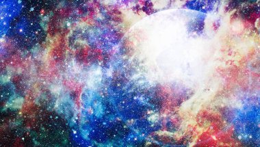 Patlama süpernovası. Parlak Yıldız Nebulası. Uzak galaksi. Soyut görüntü. Bu görüntünün elementleri NASA tarafından desteklenmektedir.