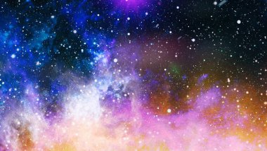 Patlama süpernovası. Parlak Yıldız Nebulası. Uzak galaksi. Soyut görüntü. Bu görüntünün elementleri NASA tarafından desteklenmektedir.