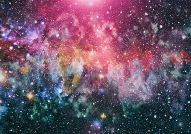 Renkli derin uzay. Evren kavramı arka plan. Nasa tarafından döşenmiş bu görüntü unsurları