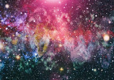 Renkli derin uzay. Evren kavramı arka plan. Nasa tarafından döşenmiş bu görüntü unsurları