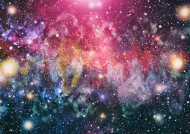 Renkli derin uzay. Evren kavramı arka plan. Nasa tarafından döşenmiş bu görüntü unsurları