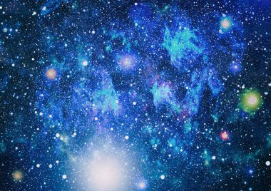 Renkli derin uzay. Evren kavramı arka plan. Nasa tarafından döşenmiş bu görüntü unsurları