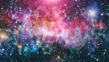 Renkli derin uzay. Evren kavramı arka plan. Nasa tarafından döşenmiş bu görüntü unsurları