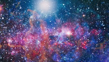 Renkli derin uzay. Evren kavramı arka plan. Nasa tarafından döşenmiş bu görüntü unsurları