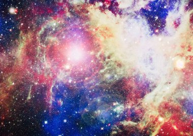 Renkli derin uzay. Evren kavramı arka plan. Nasa tarafından döşenmiş bu görüntü unsurları