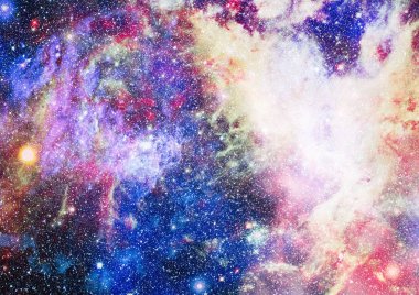 Renkli derin uzay. Evren kavramı arka plan. Nasa tarafından döşenmiş bu görüntü unsurları