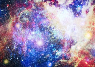 Renkli derin uzay. Evren kavramı arka plan. Nasa tarafından döşenmiş bu görüntü unsurları