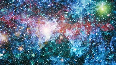 Renkli derin uzay. Evren kavramı arka plan. Nasa tarafından döşenmiş bu görüntü unsurları