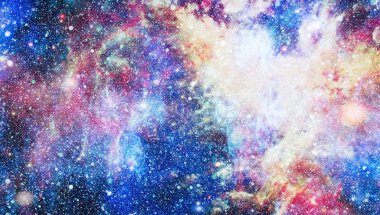Renkli derin uzay. Evren kavramı arka plan. Nasa tarafından döşenmiş bu görüntü unsurları