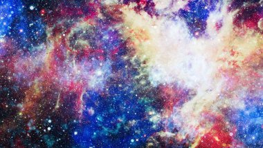 Renkli derin uzay. Evren kavramı arka plan. Nasa tarafından döşenmiş bu görüntü unsurları