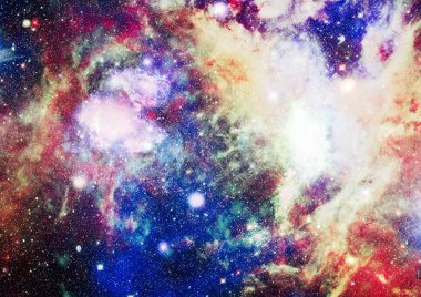 Renkli derin uzay. Evren kavramı arka plan. Nasa tarafından döşenmiş bu görüntü unsurları
