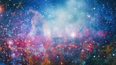 Renkli derin uzay. Evren kavramı arka plan. Nasa tarafından döşenmiş bu görüntü unsurları