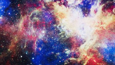 Renkli derin uzay. Evren kavramı arka plan. Nasa tarafından döşenmiş bu görüntü unsurları