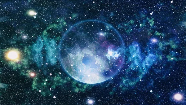 爆炸的超新星 明亮的星状星云遥远的星系抽象图像 美国航天局提供的这一图像的要素 — 图库照片