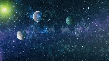 Renkli derin uzay. Evren kavramı arka plan. Nasa tarafından döşenmiş bu görüntü unsurları