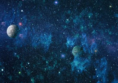 Renkli derin uzay. Evren kavramı arka plan. Nasa tarafından döşenmiş bu görüntü unsurları