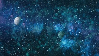 Renkli derin uzay. Evren kavramı arka plan. Nasa tarafından döşenmiş bu görüntü unsurları