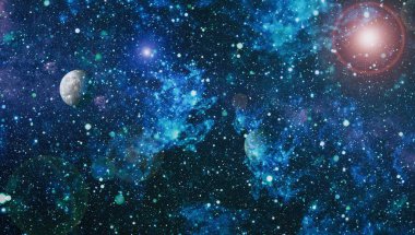 Renkli derin uzay. Evren kavramı arka plan. Nasa tarafından döşenmiş bu görüntü unsurları