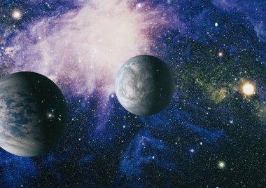 Renkli derin uzay. Evren kavramı arka plan. Nasa tarafından döşenmiş bu görüntü unsurları