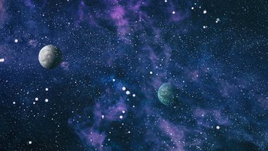 Fütürist soyut alan arkaplanı. Yıldızlı ve nebulalı gece gökyüzü. Bu görüntünün elementleri NASA tarafından desteklenmektedir