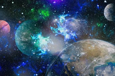 Patlama süpernovası. Parlak Yıldız Nebulası. Uzak galaksi. Soyut görüntü. Bu görüntünün elementleri NASA tarafından desteklenmektedir.