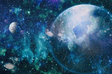 Patlama süpernovası. Parlak Yıldız Nebulası. Uzak galaksi. Soyut görüntü. Bu görüntünün elementleri NASA tarafından desteklenmektedir.