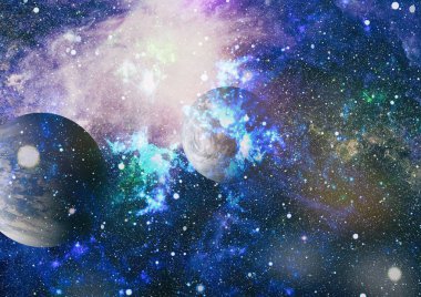 Patlama süpernovası. Parlak Yıldız Nebulası. Uzak galaksi. Soyut görüntü. Bu görüntünün elementleri NASA tarafından desteklenmektedir.