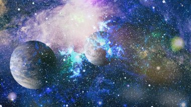 Patlama süpernovası. Parlak Yıldız Nebulası. Uzak galaksi. Soyut görüntü. Bu görüntünün elementleri NASA tarafından desteklenmektedir.