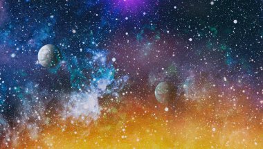 Patlama süpernovası. Parlak Yıldız Nebulası. Uzak galaksi. Soyut görüntü. Bu görüntünün elementleri NASA tarafından desteklenmektedir.