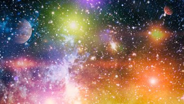 Patlama süpernovası. Parlak Yıldız Nebulası. Uzak galaksi. Soyut görüntü. Bu görüntünün elementleri NASA tarafından desteklenmektedir.