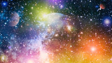 Patlama süpernovası. Parlak Yıldız Nebulası. Uzak galaksi. Soyut görüntü. Bu görüntünün elementleri NASA tarafından desteklenmektedir.