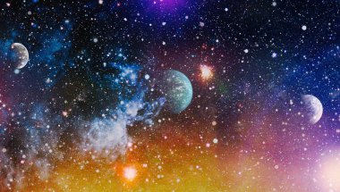 Patlama süpernovası. Parlak Yıldız Nebulası. Uzak galaksi. Soyut görüntü. Bu görüntünün elementleri NASA tarafından desteklenmektedir.