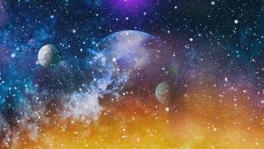 Patlama süpernovası. Parlak Yıldız Nebulası. Uzak galaksi. Soyut görüntü. Bu görüntünün elementleri NASA tarafından desteklenmektedir.