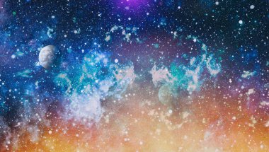 Patlama süpernovası. Parlak Yıldız Nebulası. Uzak galaksi. Soyut görüntü. Bu görüntünün elementleri NASA tarafından desteklenmektedir.