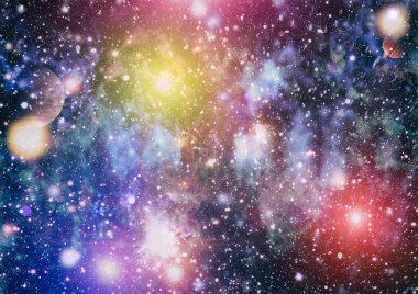 Patlama süpernovası. Parlak Yıldız Nebulası. Uzak galaksi. Soyut görüntü. Bu görüntünün elementleri NASA tarafından desteklenmektedir.