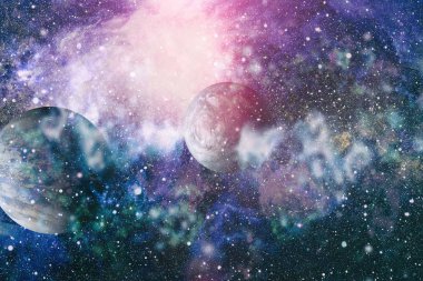 Renkli derin uzay. Evren kavramı arka plan. Nasa tarafından döşenmiş bu görüntü unsurları