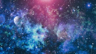 Renkli derin uzay. Evren kavramı arka plan. Nasa tarafından döşenmiş bu görüntü unsurları