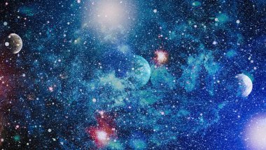 Renkli derin uzay. Evren kavramı arka plan. Nasa tarafından döşenmiş bu görüntü unsurları