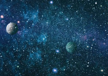 Renkli derin uzay. Evren kavramı arka plan. Nasa tarafından döşenmiş bu görüntü unsurları