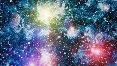 Renkli derin uzay. Evren kavramı arka plan. Nasa tarafından döşenmiş bu görüntü unsurları