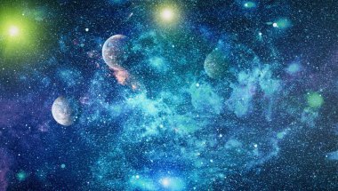 Renkli derin uzay. Evren kavramı arka plan. Nasa tarafından döşenmiş bu görüntü unsurları