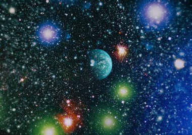 Renkli derin uzay. Evren kavramı arka plan. Nasa tarafından döşenmiş bu görüntü unsurları