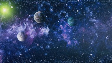 Renkli derin uzay. Evren kavramı arka plan. Nasa tarafından döşenmiş bu görüntü unsurları