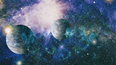 Renkli derin uzay. Evren kavramı arka plan. Nasa tarafından döşenmiş bu görüntü unsurları